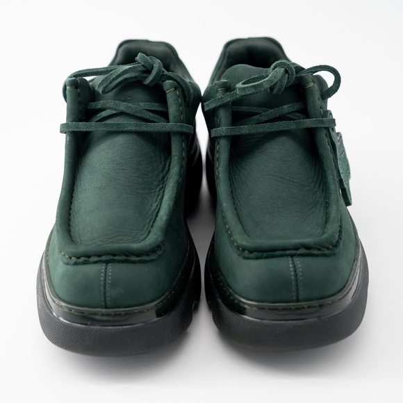 size 39.5 / 9.5us Burberry Creeper Lace Up Vine Green Boots - Picture 2 of 14